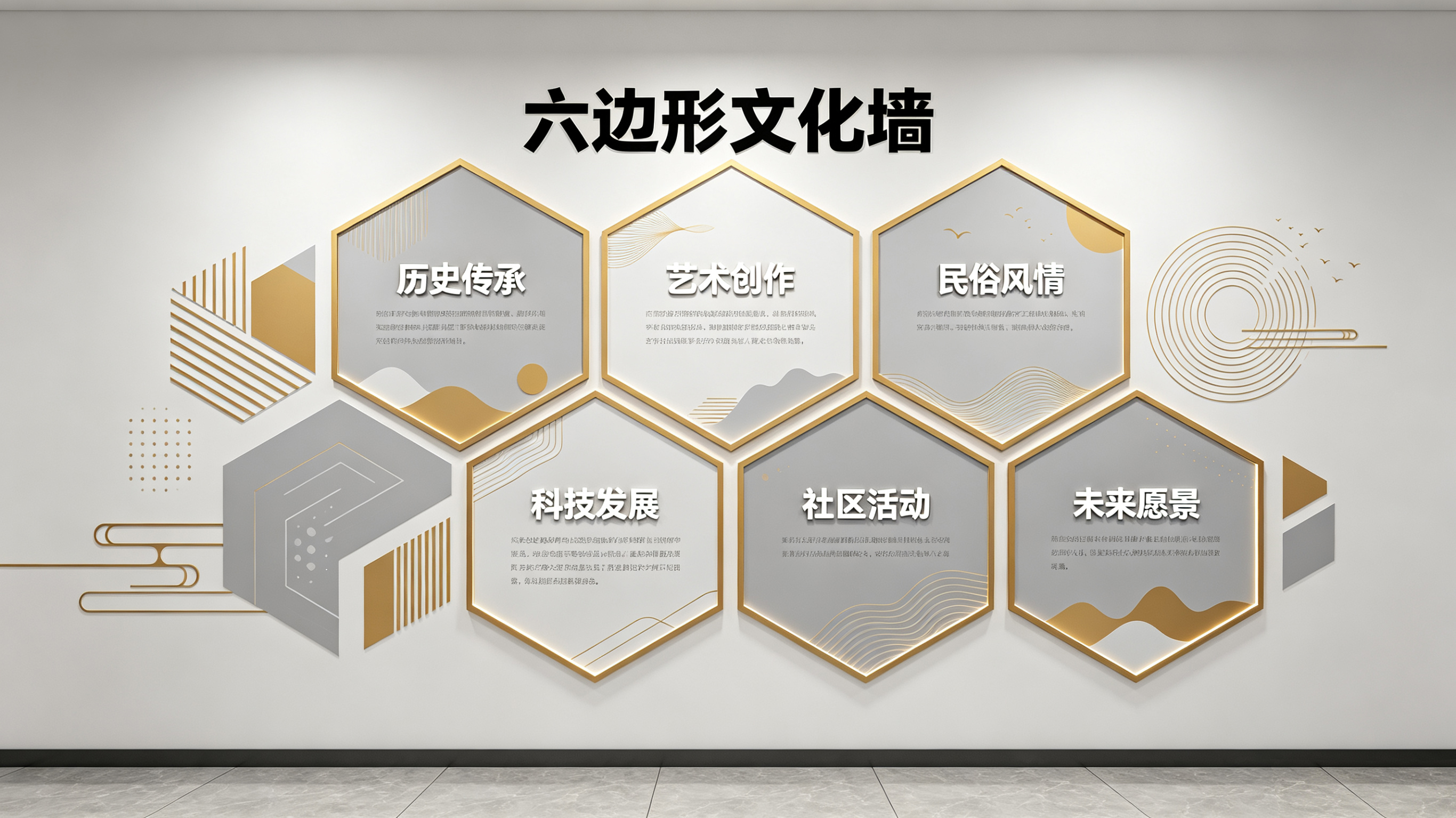 曲靖企业文化墙 | 六边形信息美学